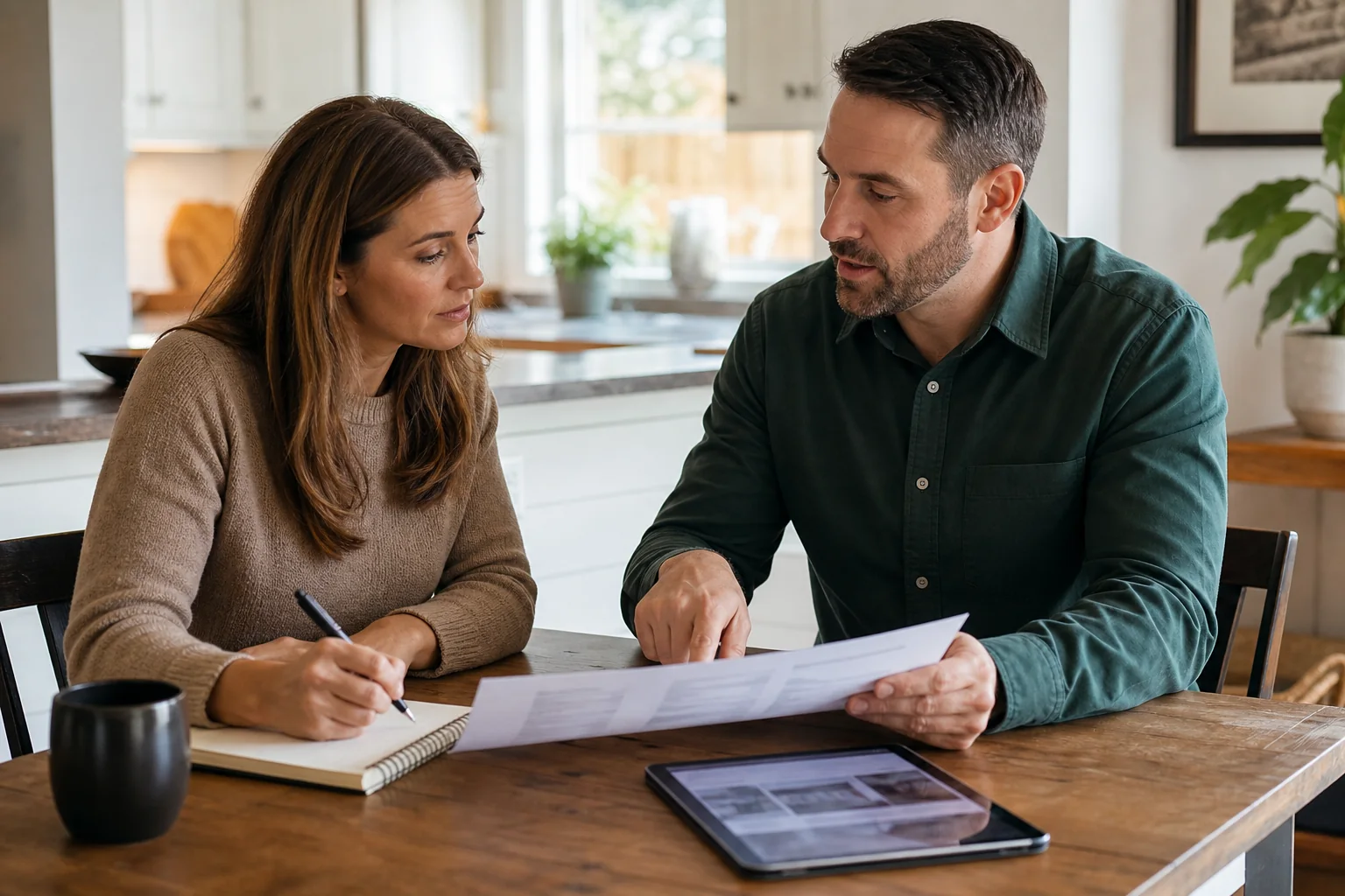 Homeowner reviewing a termite service proposal with an independent provider
