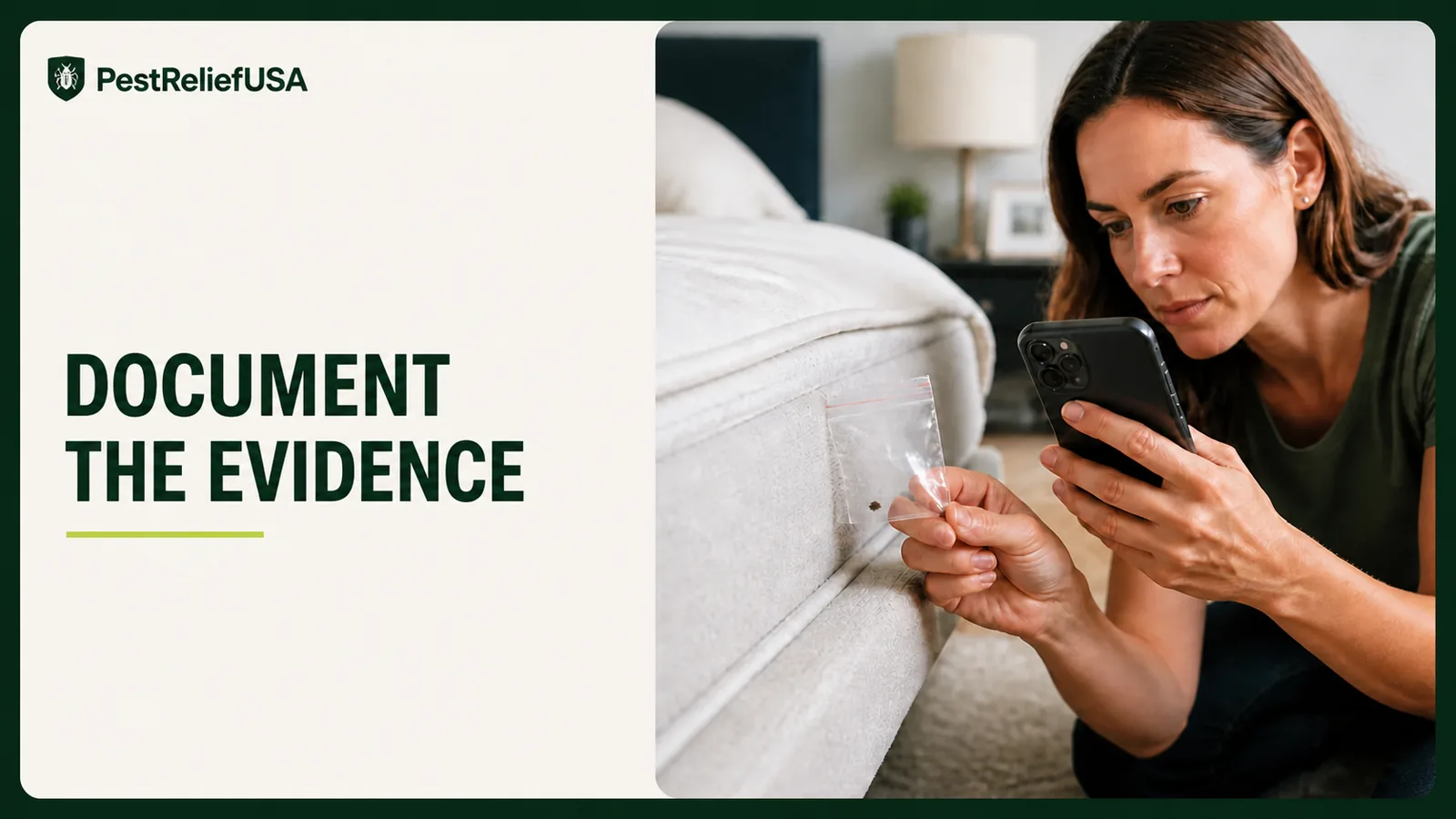 What to do if you find bed bugs: document a suspected sample near the mattress